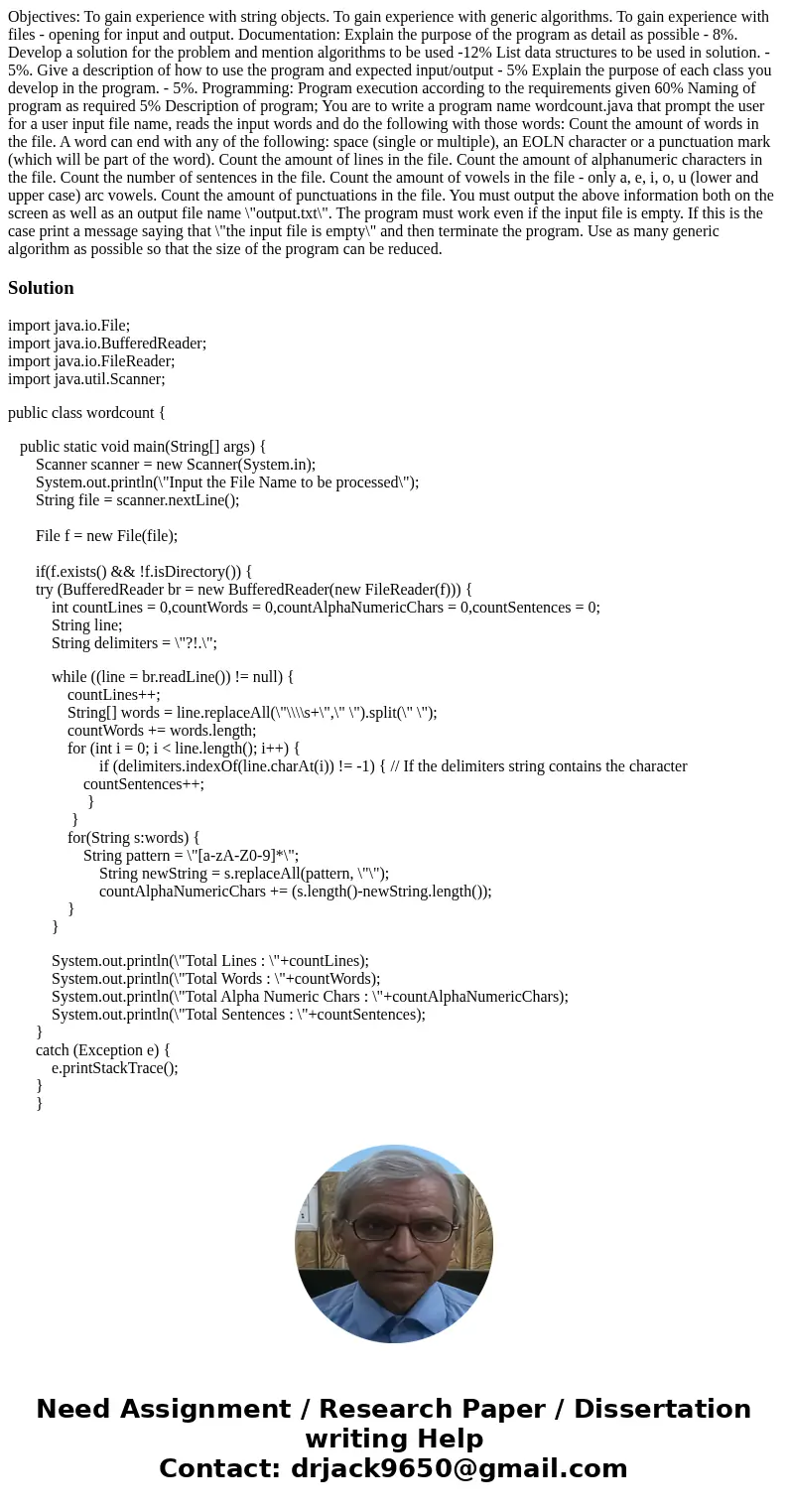 Objectives: To gain experience with string objects. To gain experience with generic algorithms. To gain experience with files - opening for input and output. D  Objectives: To gain experience with string objects. To gain experience with generic algorithms. To gain experience with files - opening for input and output. D