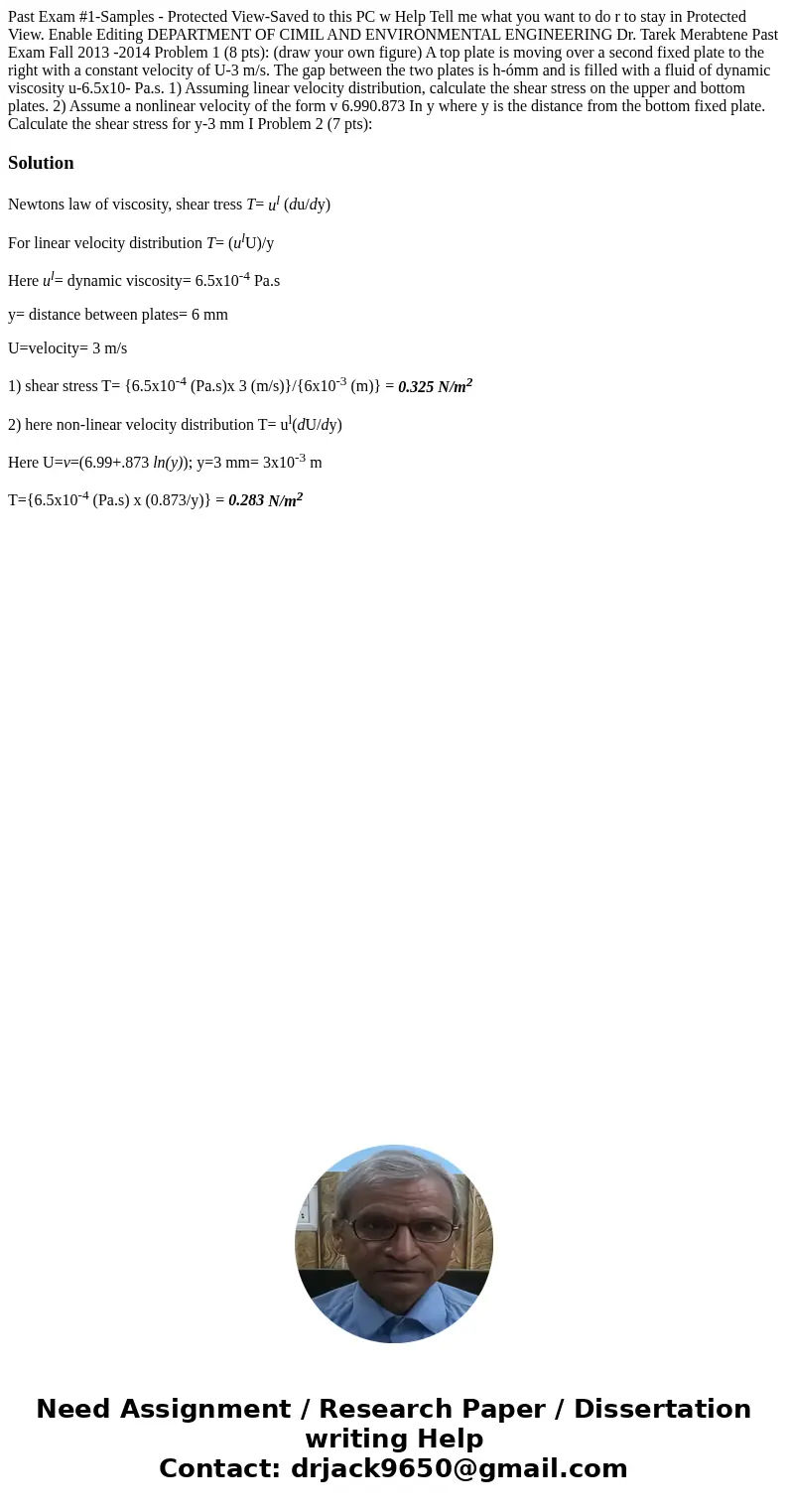 Past Exam #1-Samples - Protected View-Saved to this PC w Help Tell me what you want to do r to stay in Protected View. Enable Editing DEPARTMENT OF CIMIL AND E  Past Exam #1-Samples - Protected View-Saved to this PC w Help Tell me what you want to do r to stay in Protected View. Enable Editing DEPARTMENT OF CIMIL AND E