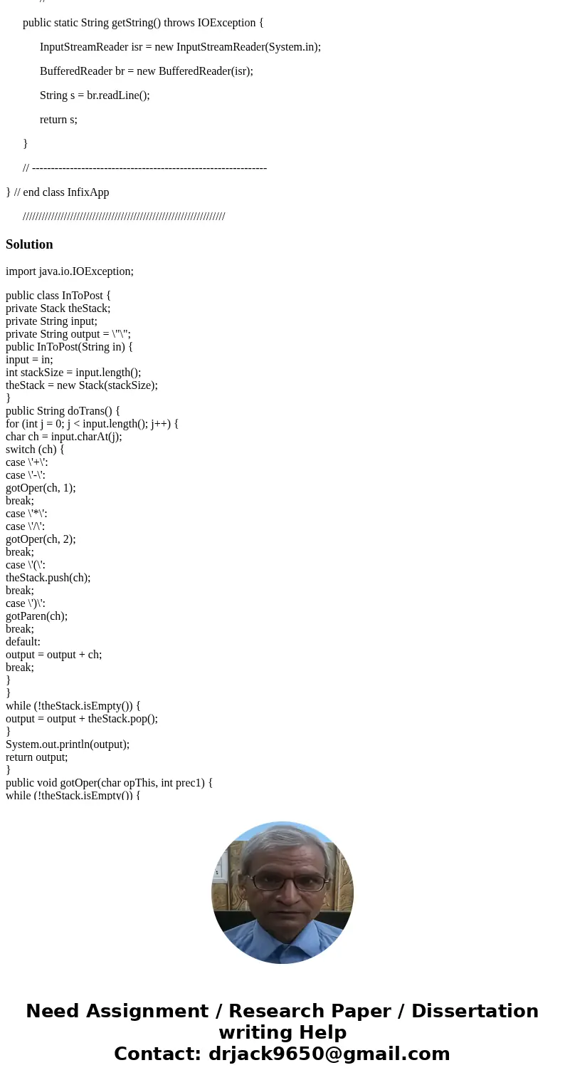 please need help with this exercise data structure: i should use the below code for infix to postfix code and i should add the bellow question to the code. so t please need help with this exercise data structure: i should use the below code for infix to postfix code and i should add the bellow question to the code. so t