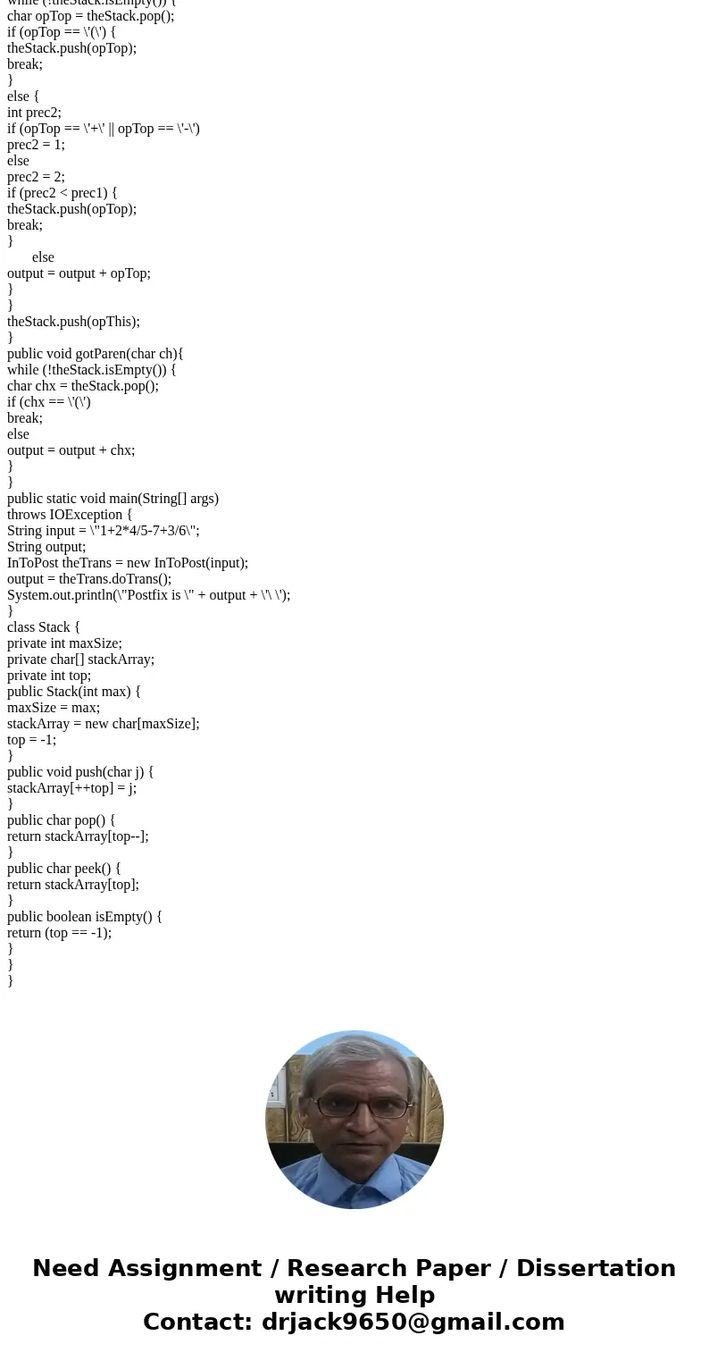 please need help with this exercise data structure: i should use the below code for infix to postfix code and i should add the bellow question to the code. so t please need help with this exercise data structure: i should use the below code for infix to postfix code and i should add the bellow question to the code. so t