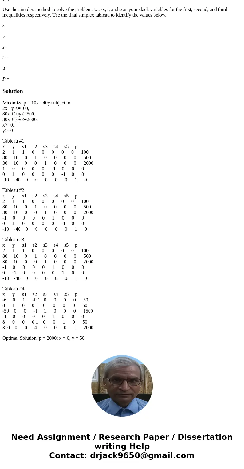 Question Source: My Open Math (Math 125 Finite Math) Section 4.3: Linear Programming - The Simplex Method. Consider the linear programming problem: Maximize P=1 Question Source: My Open Math (Math 125 Finite Math) Section 4.3: Linear Programming - The Simplex Method. Consider the linear programming problem: Maximize P=1