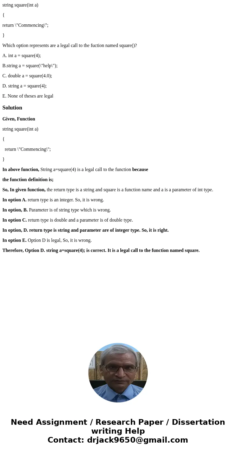 string square(int a) { return \ string square(int a) { return \