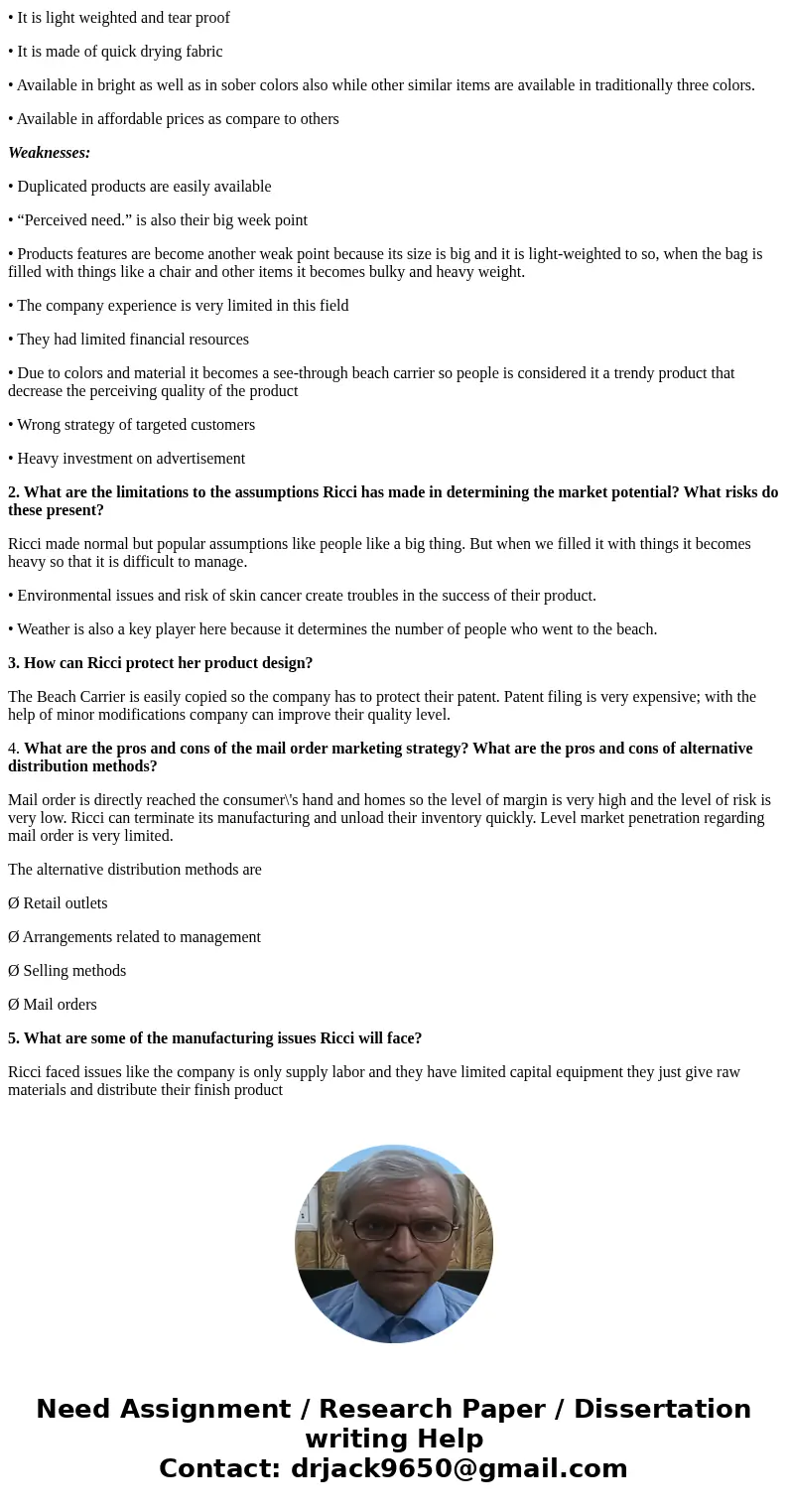 THE BEACH CARRIER Mary Ricci has a new product concept, The Beach Carrier, that she is ready to bring to market. Ricci is creative, optimistic, enthusiastic, fl