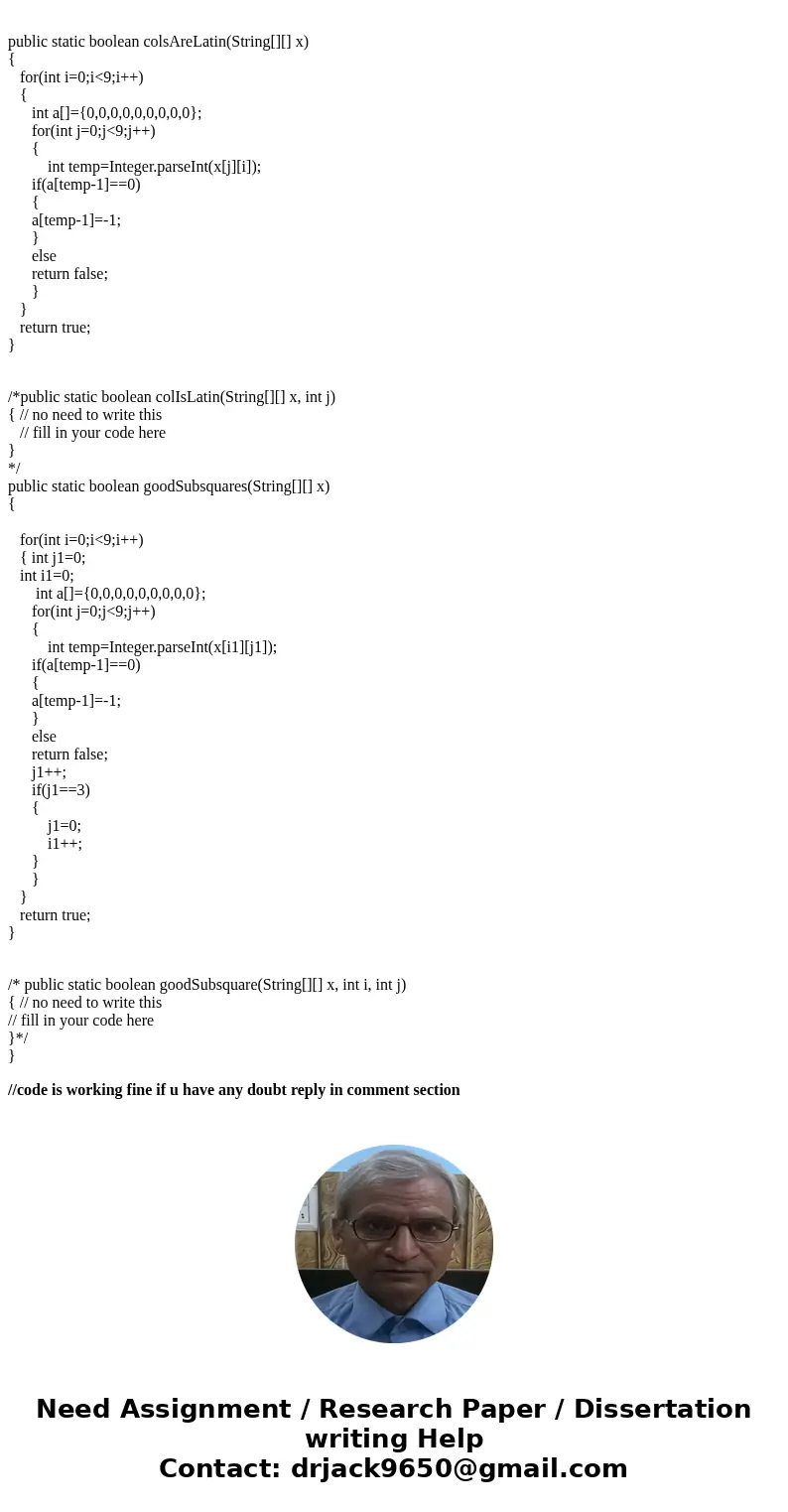 The Java code listed below has a main method that creates and prints three Sudoku puzzles. Each puzzle is created by calling the static method makeSudoku(String The Java code listed below has a main method that creates and prints three Sudoku puzzles. Each puzzle is created by calling the static method makeSudoku(String