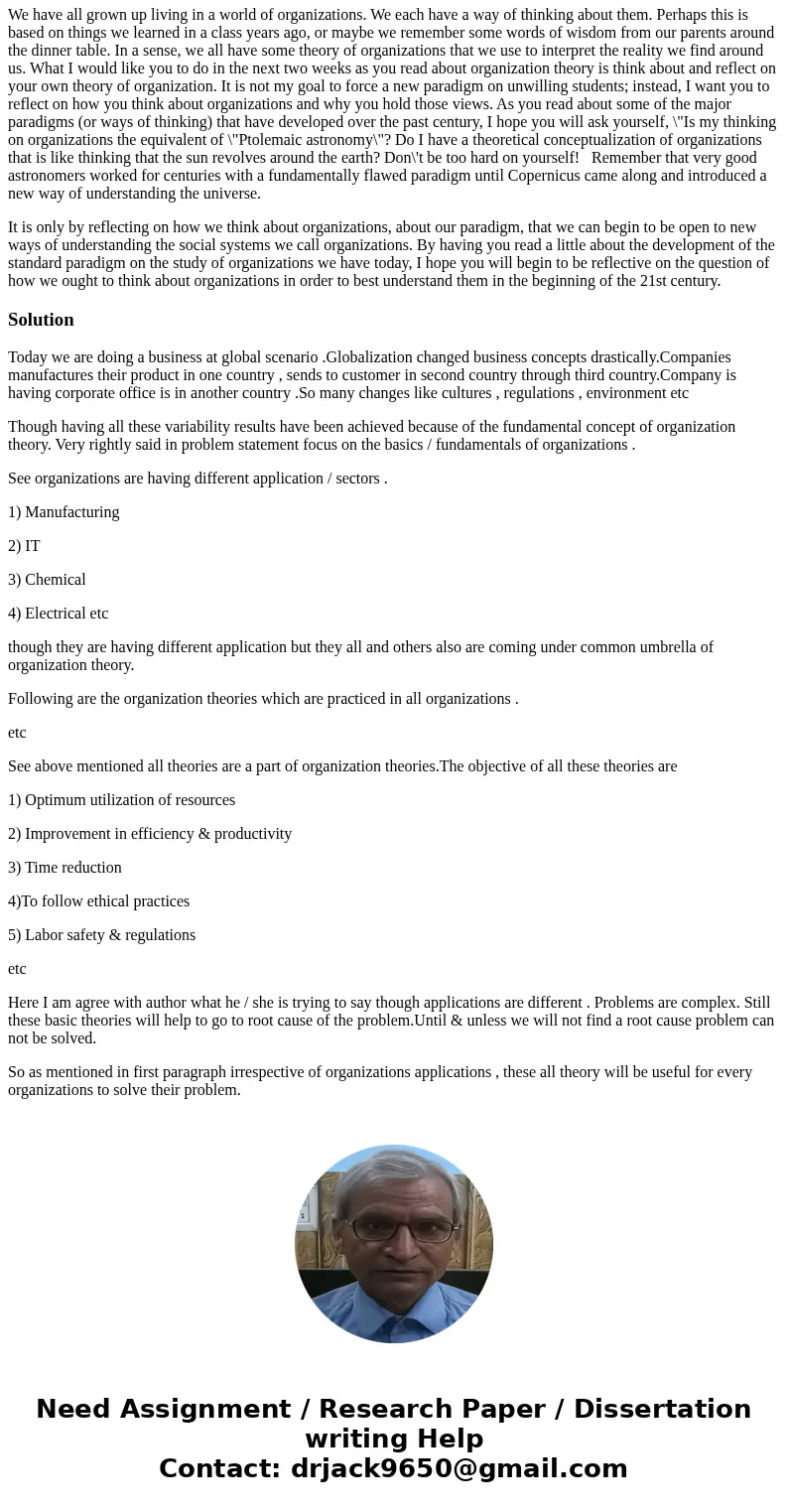 The Nature of Organization Environments. Discuss the structure of your work environment using principles and concepts from this week\'s readings. Also, consider