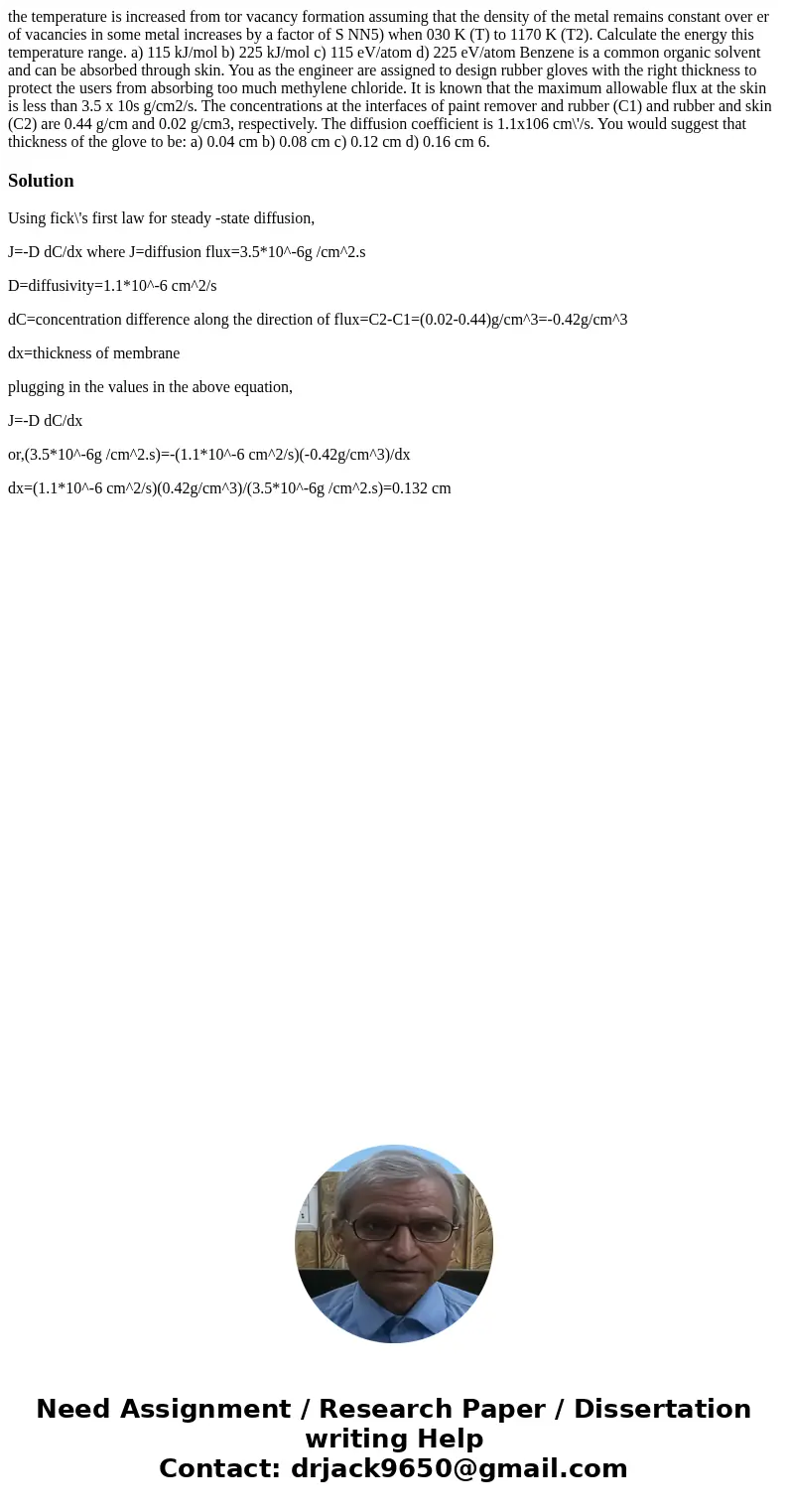  the temperature is increased from tor vacancy formation assuming that the density of the metal remains constant over er of vacancies in some metal increases by