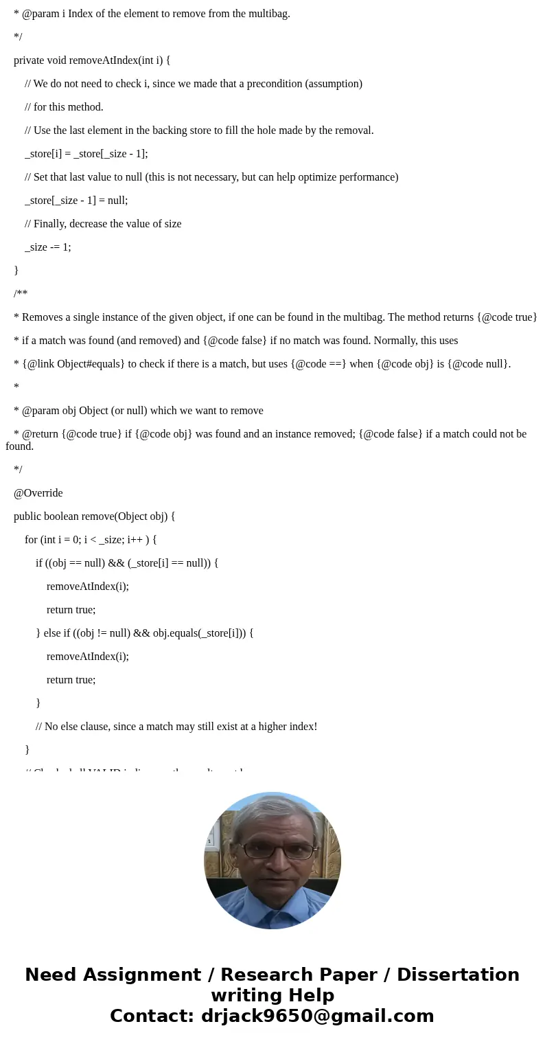 This file contains almost all of what is needed for an ArrayMultiSet. While it is missing the code needed for an Iterator we want the safest Iterator that prev  This file contains almost all of what is needed for an ArrayMultiSet. While it is missing the code needed for an Iterator we want the safest Iterator that prev