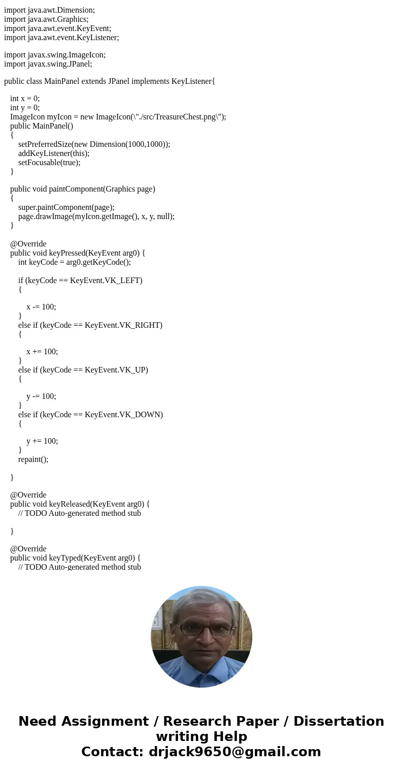 This is Java, What I am creating is a multi lab pacman type game. This one covers movement. I basically need my code below to meet the labs requiremnts. IE I ne This is Java, What I am creating is a multi lab pacman type game. This one covers movement. I basically need my code below to meet the labs requiremnts. IE I ne