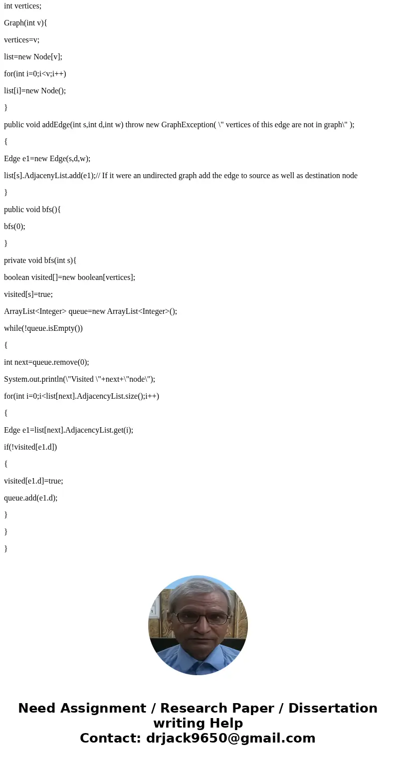 this what we need to do but, all im missing is the shortest path function of a weighted graph Description: In this assignment you are asked to design and implem