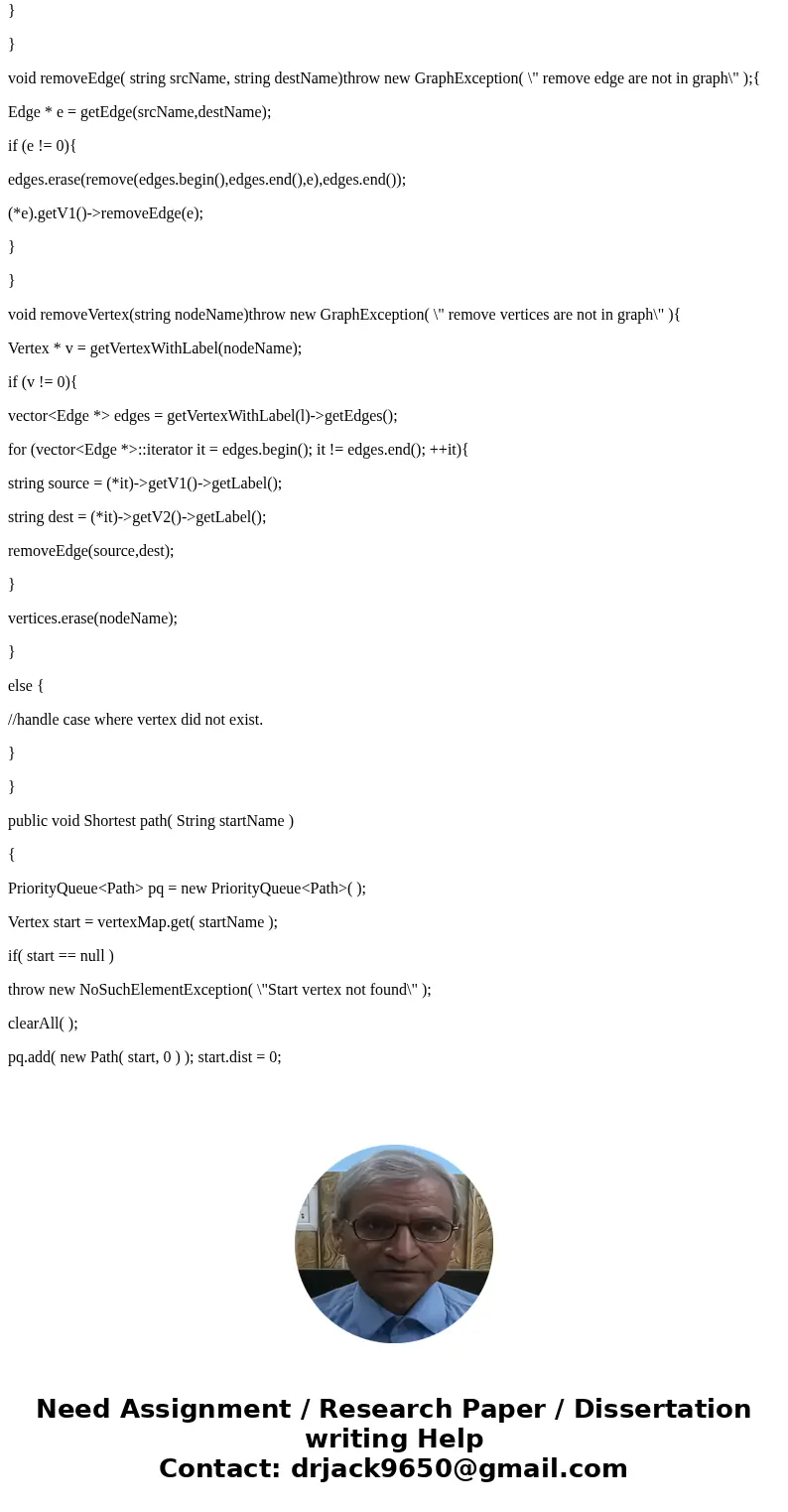 this what we need to do but, all im missing is the shortest path function of a weighted graph Description: In this assignment you are asked to design and implem