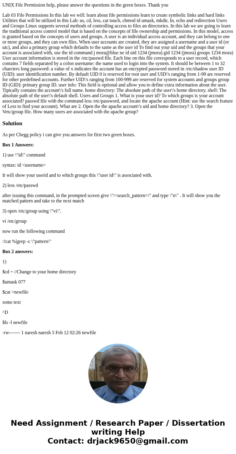 UNIX File Permission help, please answer the questions in the green boxes. Thank you Lab 03 File Permissions In this lab we will: learn about file permissions l UNIX File Permission help, please answer the questions in the green boxes. Thank you Lab 03 File Permissions In this lab we will: learn about file permissions l