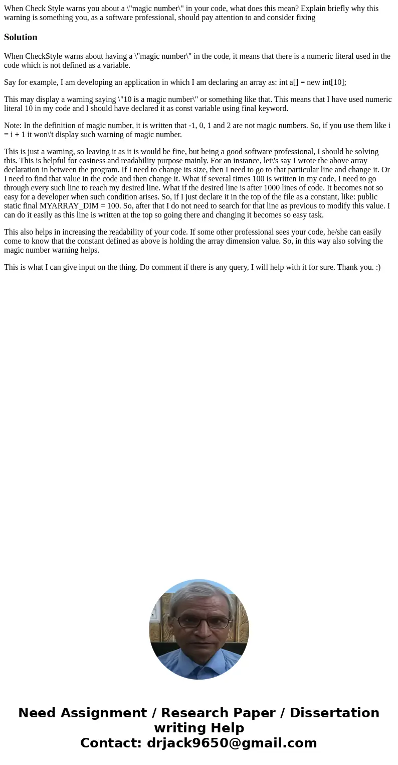  When Check Style warns you about a \