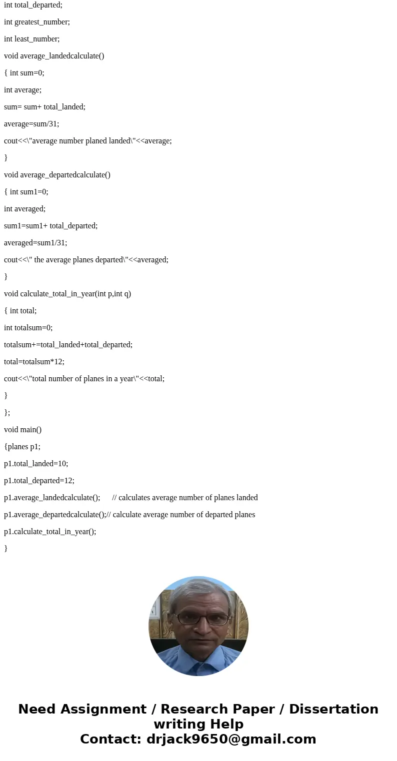 Write a program that uses a structure to store the following information for a particular month at the local airport: Total number of planes that landed Total   Write a program that uses a structure to store the following information for a particular month at the local airport: Total number of planes that landed Total