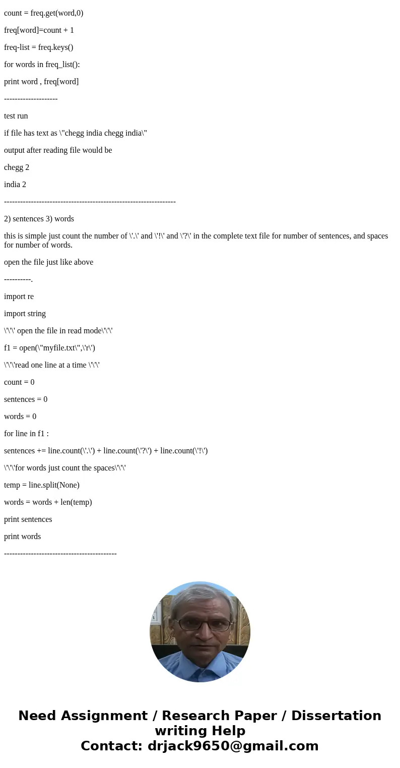 Write a Python program to count the frequency of words in a file the sentences the wordsSolution1) since the program only talks about the frequency of words, w  Write a Python program to count the frequency of words in a file the sentences the wordsSolution1) since the program only talks about the frequency of words, w