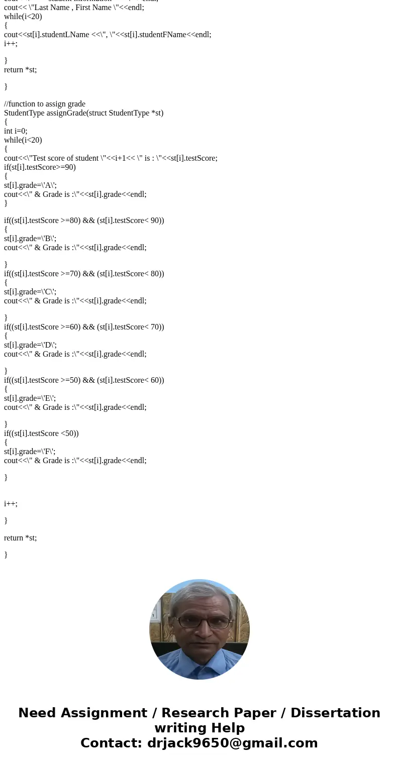 Write teh progrsm in c++ Write a program that reads students\' names followed by their test scores. the program should output each student\'s name followed by t Write teh progrsm in c++ Write a program that reads students\' names followed by their test scores. the program should output each student\'s name followed by t