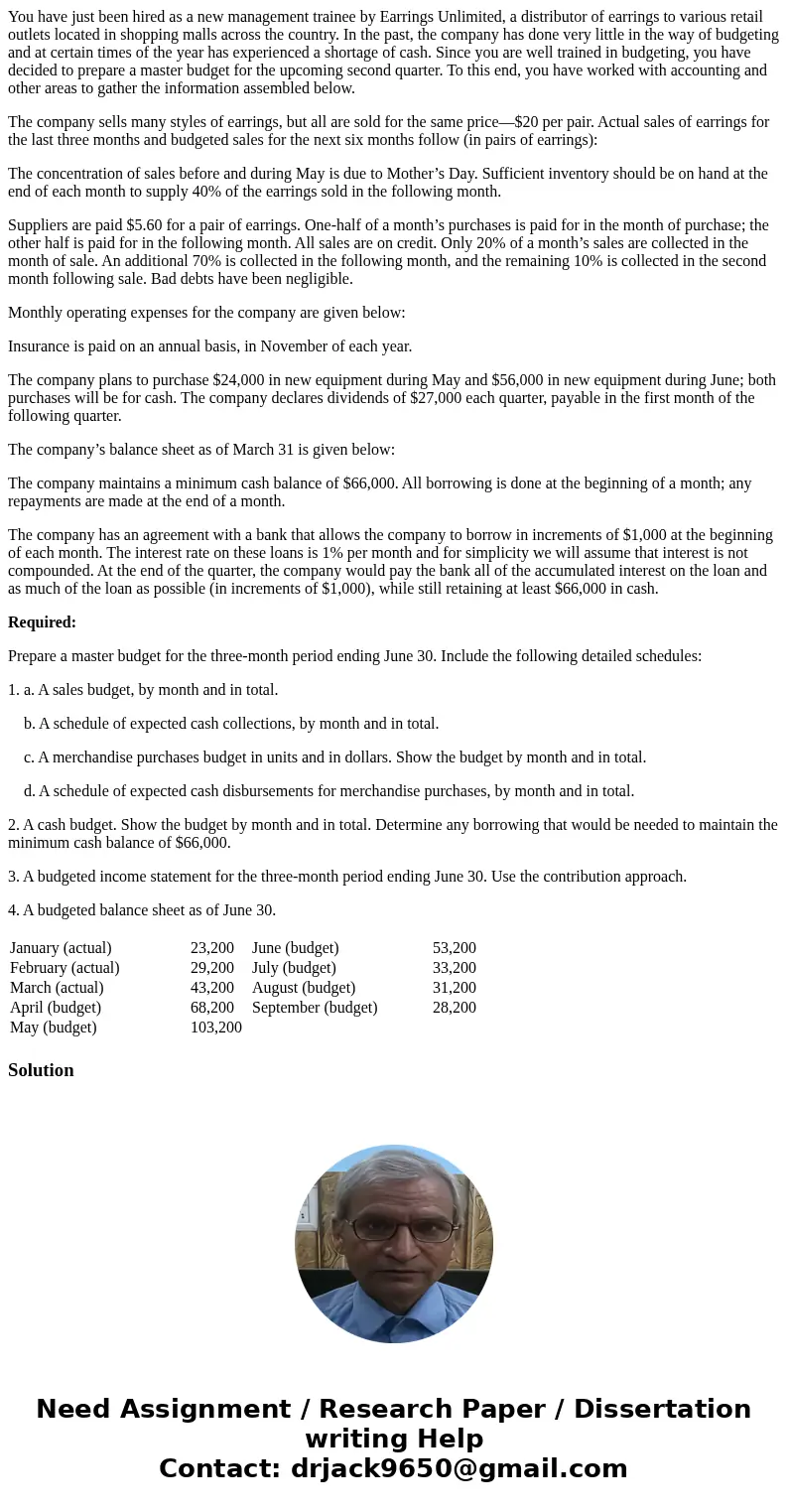 You have just been hired as a new management trainee by Earrings Unlimited, a distributor of earrings to various retail outlets located in shopping malls across