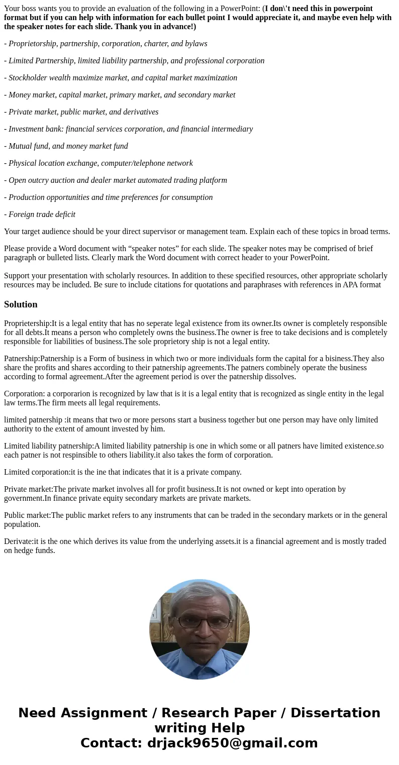 Your boss wants you to provide an evaluation of the following in a PowerPoint: (I don\'t need this in powerpoint format but if you can help with information for Your boss wants you to provide an evaluation of the following in a PowerPoint: (I don\'t need this in powerpoint format but if you can help with information for