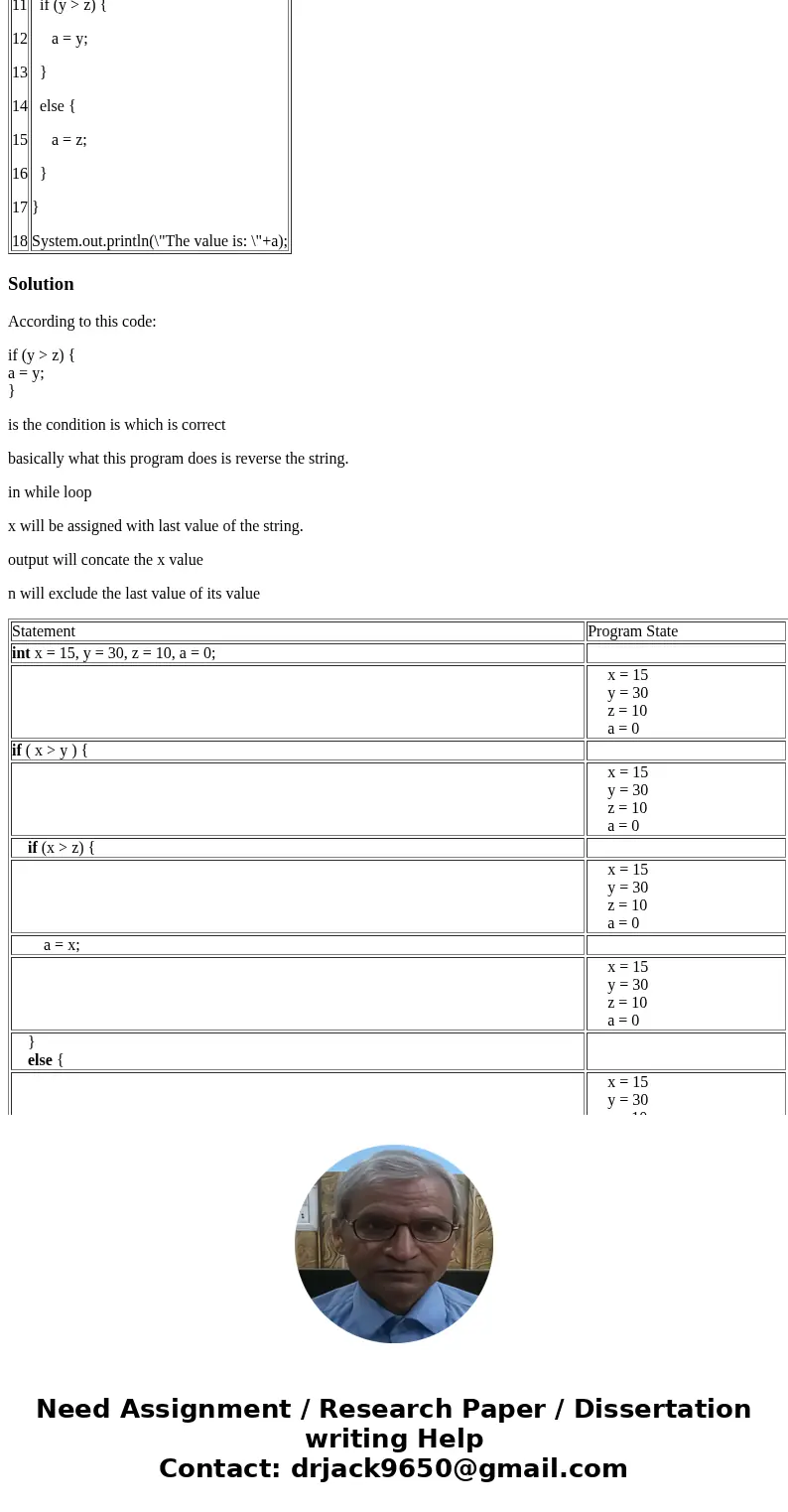 1. For the following program segment, fill in the tracing table below as described in the course notes. You should make a duplicate of this table in your homewo 1. For the following program segment, fill in the tracing table below as described in the course notes. You should make a duplicate of this table in your homewo