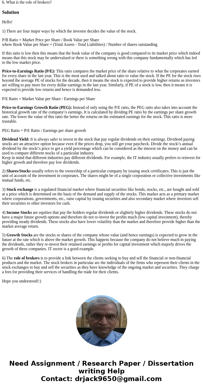 1. How does an investor decide what a stock is worth? 2. Explain what shares of stock are. 3, What is a stock exchange? 4. What are “income stocks”? 5. What are 1. How does an investor decide what a stock is worth? 2. Explain what shares of stock are. 3, What is a stock exchange? 4. What are “income stocks”? 5. What are