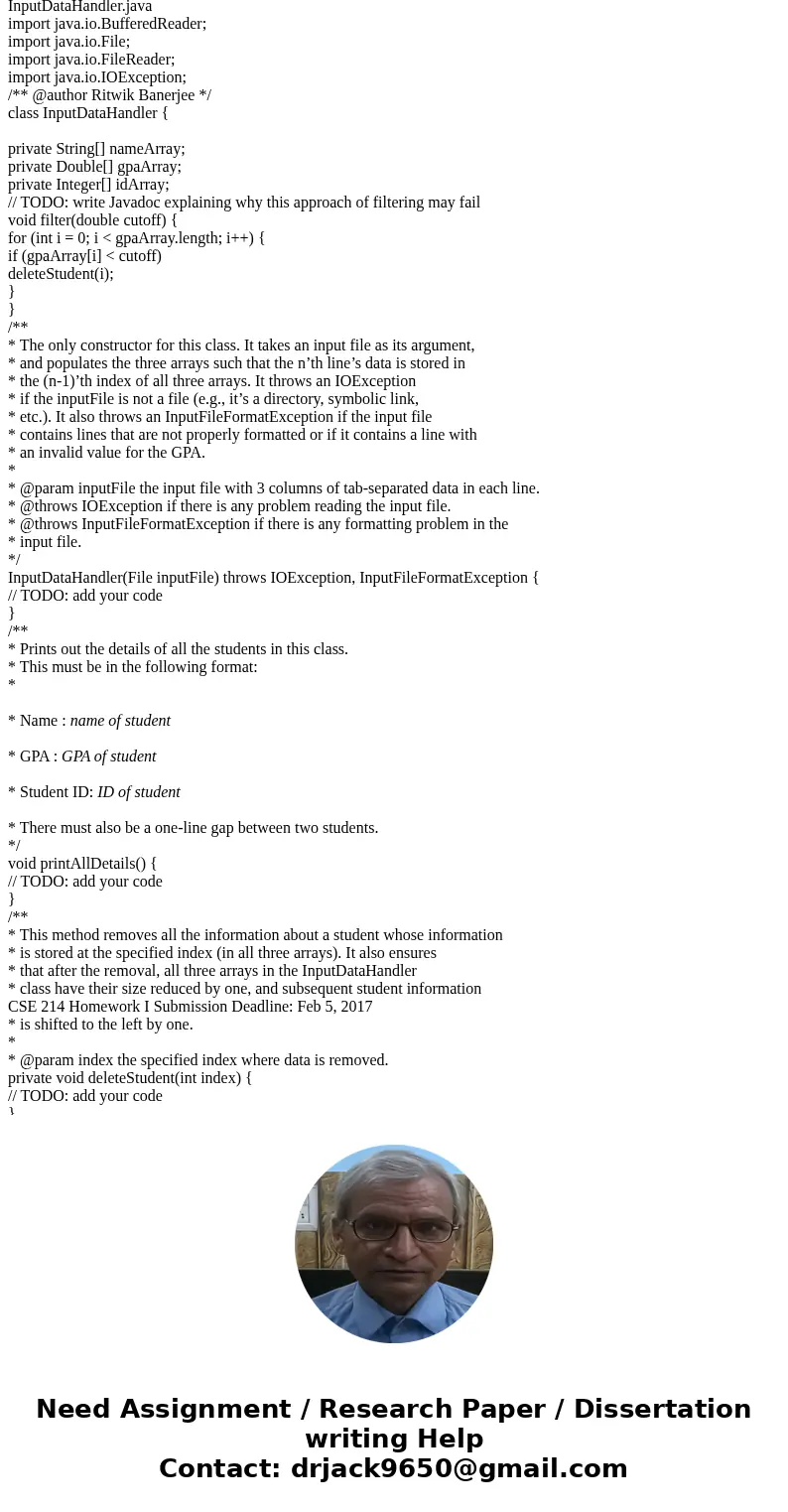 1 Overview The “big picture” of this assignment is to have three parallel arrays that provide information about a list of students. These arrays contain their n 1 Overview The “big picture” of this assignment is to have three parallel arrays that provide information about a list of students. These arrays contain their n