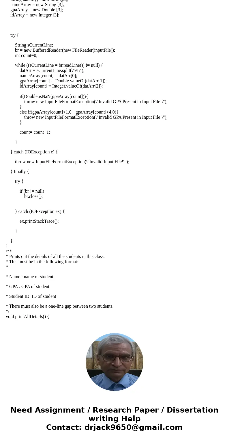 1 Overview The “big picture” of this assignment is to have three parallel arrays that provide information about a list of students. These arrays contain their n 1 Overview The “big picture” of this assignment is to have three parallel arrays that provide information about a list of students. These arrays contain their n