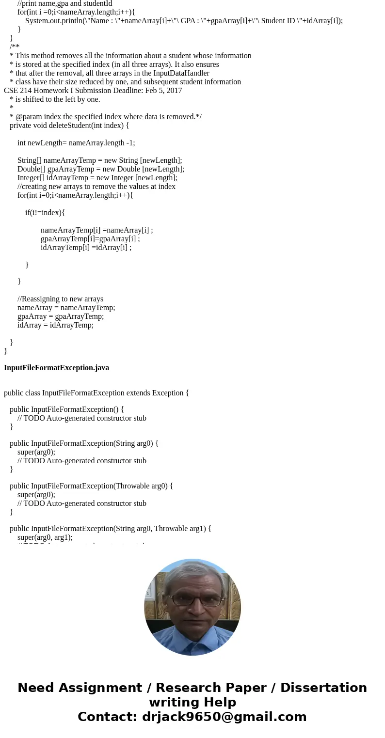 1 Overview The “big picture” of this assignment is to have three parallel arrays that provide information about a list of students. These arrays contain their n 1 Overview The “big picture” of this assignment is to have three parallel arrays that provide information about a list of students. These arrays contain their n