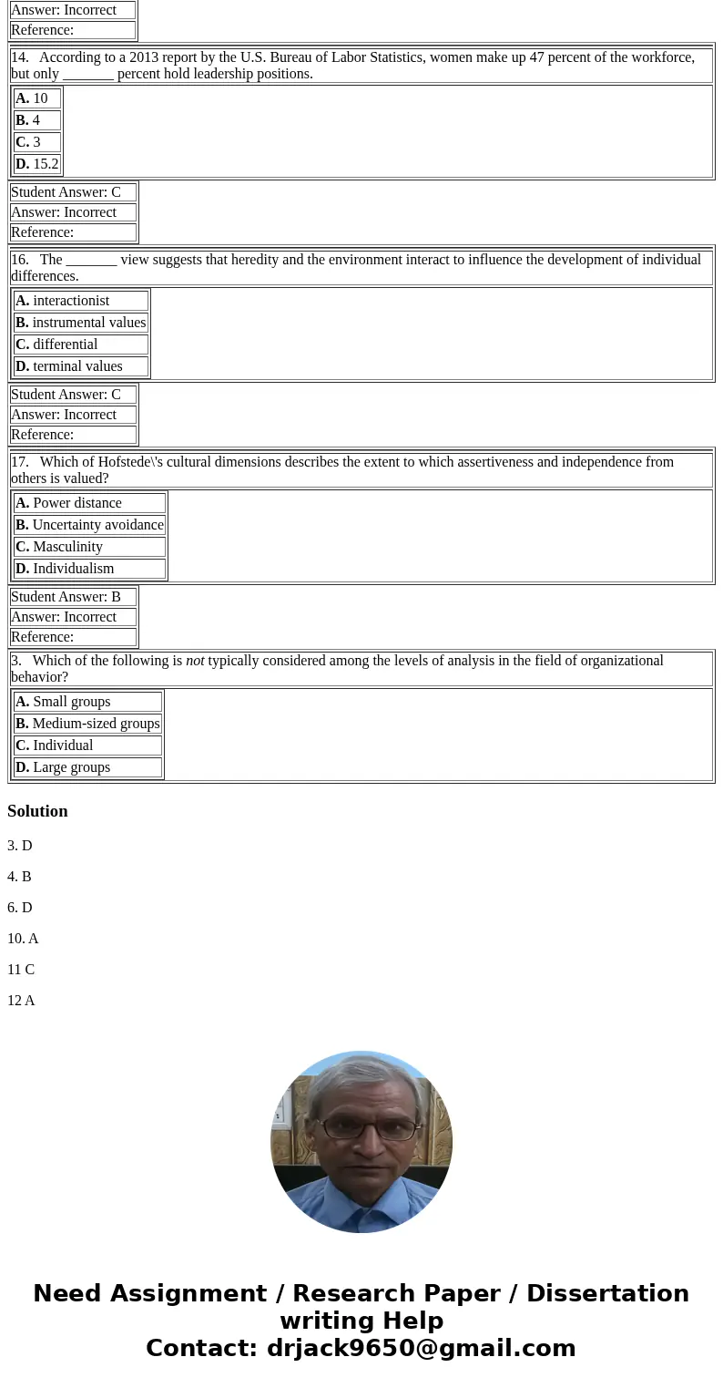 3. Which of the following is not typically considered among the levels of analysis in the field of organizational behavior? A. Small groups B. Medium-sized gro  3. Which of the following is not typically considered among the levels of analysis in the field of organizational behavior? A. Small groups B. Medium-sized gro