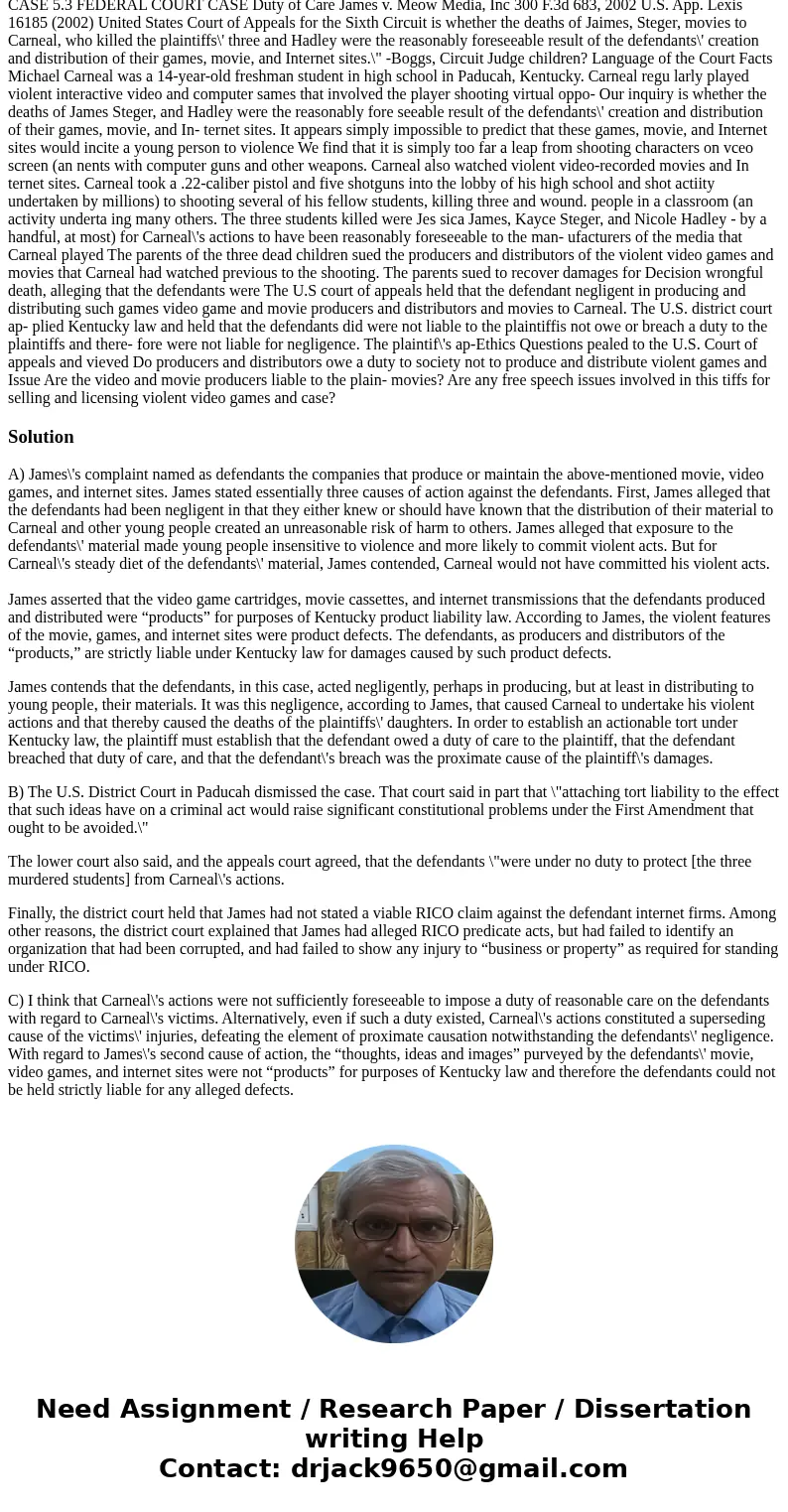 A. Explain the elements of negligence and why the plaintiffs felt the defendants were negligent. B. Why did the appeals court rule in favor of the defendants in A. Explain the elements of negligence and why the plaintiffs felt the defendants were negligent. B. Why did the appeals court rule in favor of the defendants in