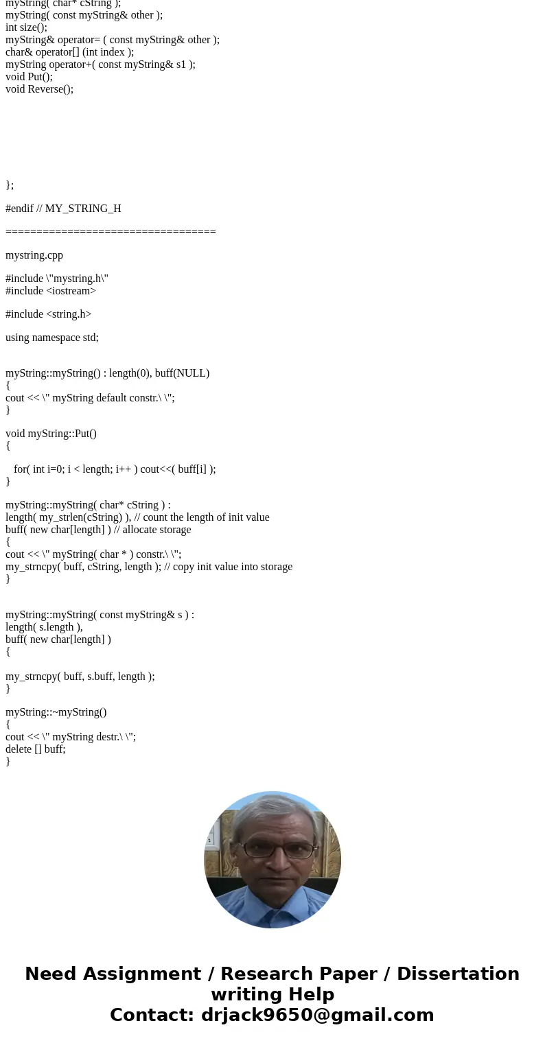 A string in C++ is simply an array of characters with the null character(\\0) used to mark the end of the string. C++ provides a set of string handling function