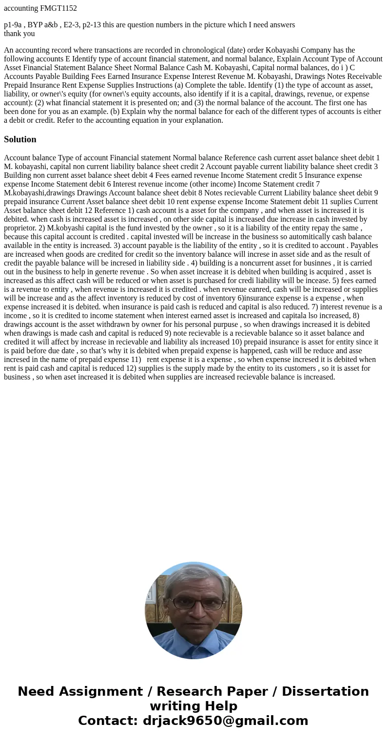 accounting FMGT1152 p1-9a , BYP a&b , E2-3, p2-13 this are question numbers in the picture which I need answers thank you An accounting record where transa  accounting FMGT1152 p1-9a , BYP a&b , E2-3, p2-13 this are question numbers in the picture which I need answers thank you An accounting record where transa