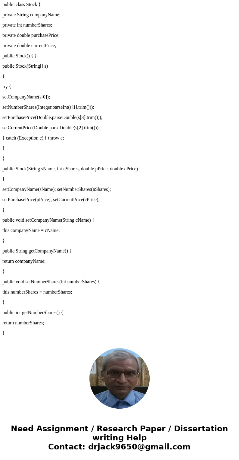 Add persistent data storage to your Week 5 Lab using the MySQL Database. PROBLEM: Stocks4U Portfolio Management System The portfolio management system you devel Add persistent data storage to your Week 5 Lab using the MySQL Database. PROBLEM: Stocks4U Portfolio Management System The portfolio management system you devel