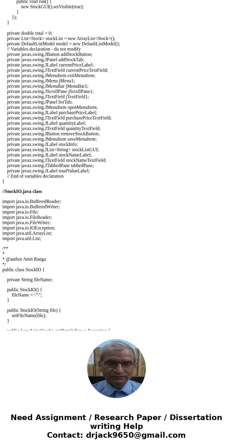Add persistent data storage to your Week 5 Lab using the MySQL Database. PROBLEM: Stocks4U Portfolio Management System The portfolio management system you devel Add persistent data storage to your Week 5 Lab using the MySQL Database. PROBLEM: Stocks4U Portfolio Management System The portfolio management system you devel
