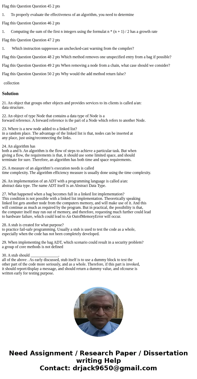 An object that groups other objects and provides services to its clients is called a/an: Flag this Question Question 22 2 pts An object of type Node that contai An object that groups other objects and provides services to its clients is called a/an: Flag this Question Question 22 2 pts An object of type Node that contai