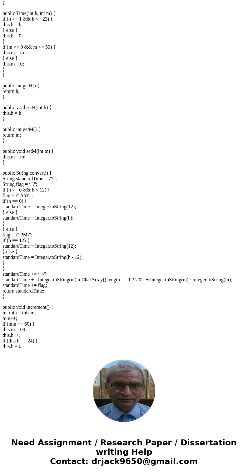 Assignment 4 - Time Comparable For this assignment, you will be updating the Time class from Assignment 1. To get started, you can either make a copy of your As Assignment 4 - Time Comparable For this assignment, you will be updating the Time class from Assignment 1. To get started, you can either make a copy of your As