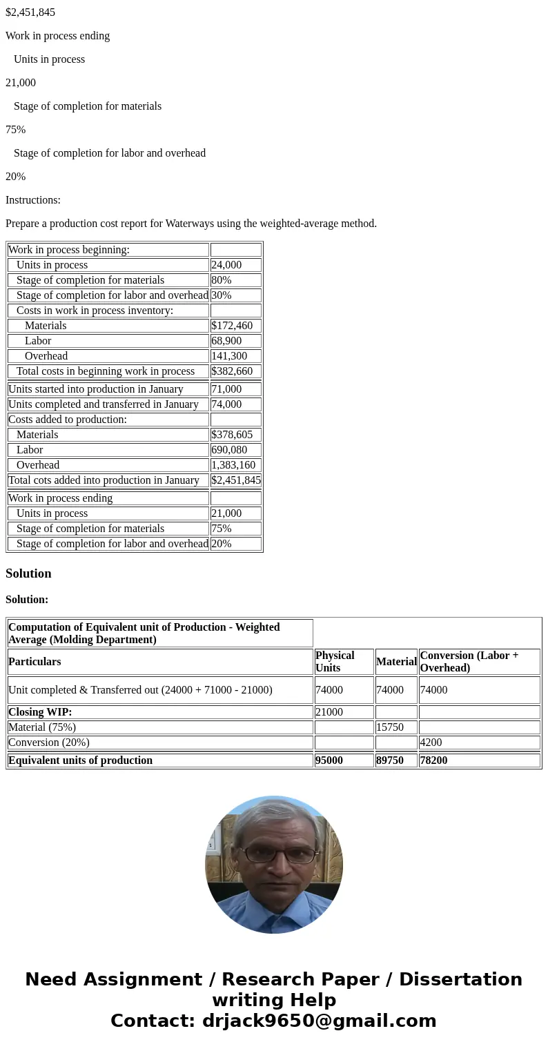 Because most of the parts for its irrigation systems are standard, Waterways handles the majority of its manufacturing as a process cost system. There are multi