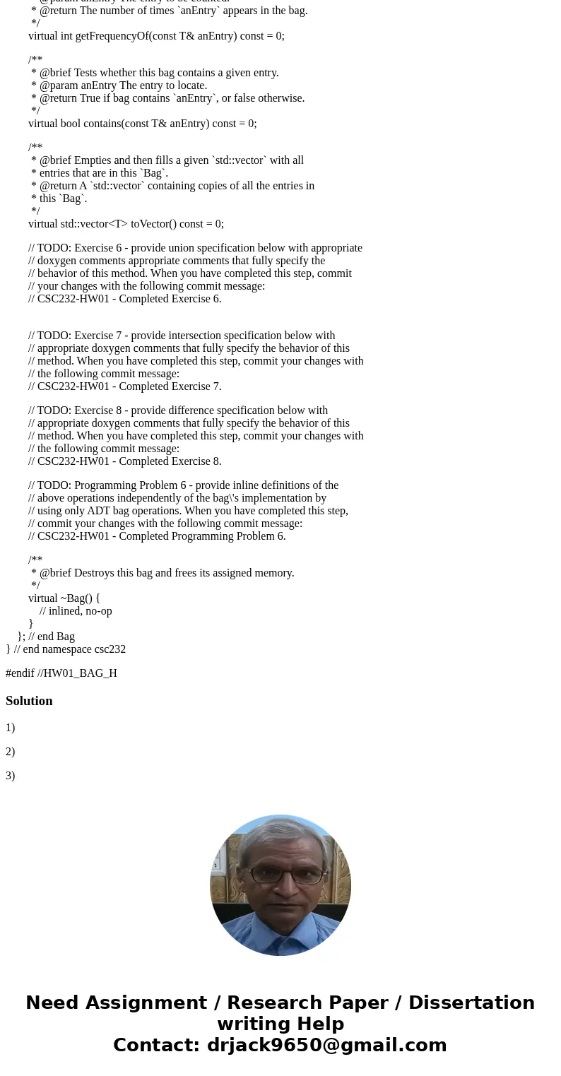 C++ ADT Bag Union Help. I need to write the following program but I\'m having trouble with implementation files methods and calling these methods from main(). T C++ ADT Bag Union Help. I need to write the following program but I\'m having trouble with implementation files methods and calling these methods from main(). T