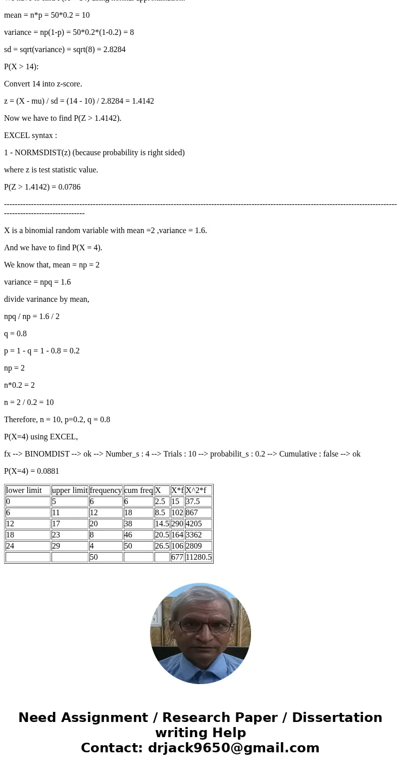 Cuotion / 17,5,2.2 marks) n For the given frequency distribution ass limits 24 -29 Fregnency 12 20 a) Calculate the sample standard devtation s of the ahove b)  Cuotion / 17,5,2.2 marks) n For the given frequency distribution ass limits 24 -29 Fregnency 12 20 a) Calculate the sample standard devtation s of the ahove b)