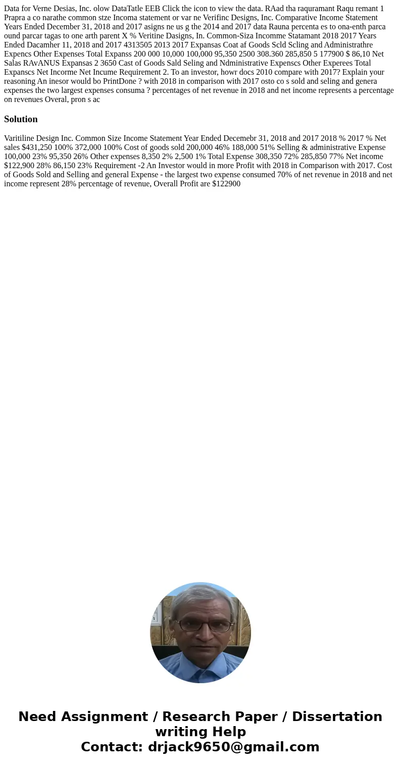 Data for Verne Desias, Inc. olow DataTatle EEB Click the icon to view the data. RAad tha raquramant Raqu remant 1 Prapra a co narathe common stze Incoma statem  Data for Verne Desias, Inc. olow DataTatle EEB Click the icon to view the data. RAad tha raquramant Raqu remant 1 Prapra a co narathe common stze Incoma statem
