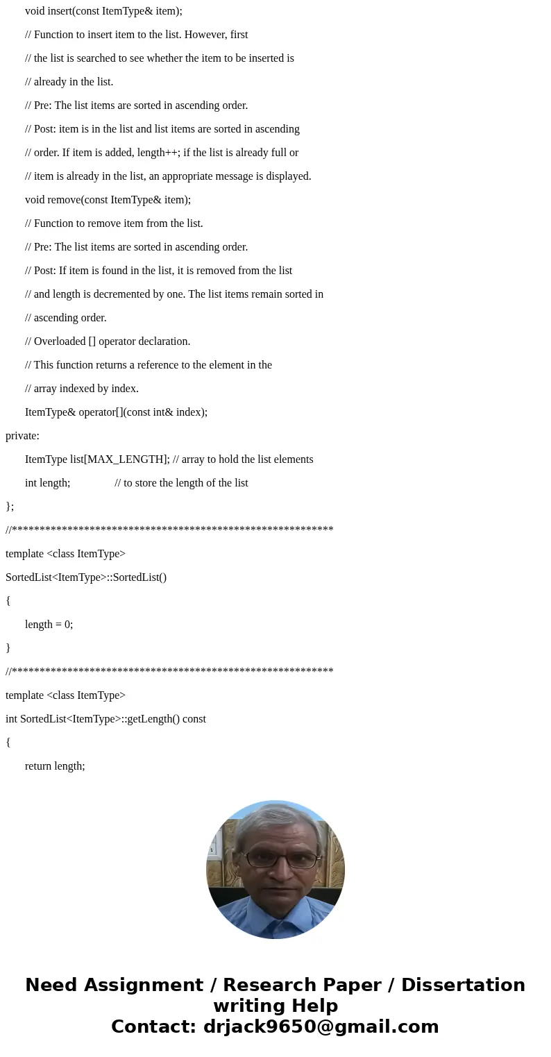Data Structures using C++ Using the SortedList (sorted array-based list) class below: #ifndef SORTEDLIST_H #define SORTEDLIST_H #include <iostream> #inclu Data Structures using C++ Using the SortedList (sorted array-based list) class below: #ifndef SORTEDLIST_H #define SORTEDLIST_H #include <iostream> #inclu
