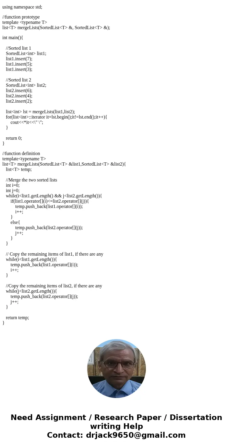 Data Structures using C++ Using the SortedList (sorted array-based list) class below: #ifndef SORTEDLIST_H #define SORTEDLIST_H #include <iostream> #inclu Data Structures using C++ Using the SortedList (sorted array-based list) class below: #ifndef SORTEDLIST_H #define SORTEDLIST_H #include <iostream> #inclu