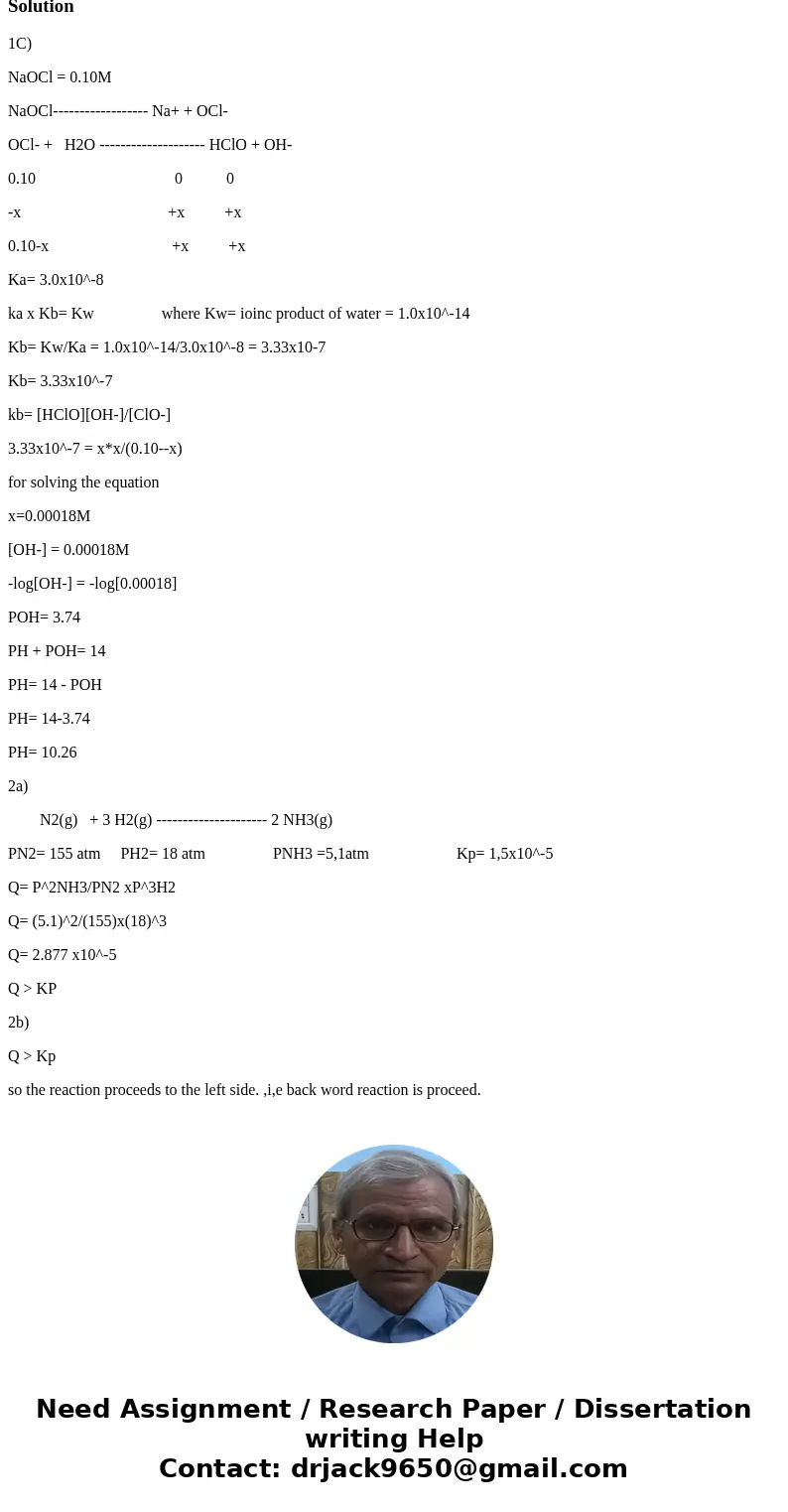 em 126 Exam 2 March 5, 2018 1C 1S point)Calculate the pt of 0 10 M NaoCI solution K, hypochlorous acid 30x 10) Reaction: pH a 2A) (3 points) Calculate Q and th  em 126 Exam 2 March 5, 2018 1C 1S point)Calculate the pt of 0 10 M NaoCI solution K, hypochlorous acid 30x 10) Reaction: pH a 2A) (3 points) Calculate Q and th