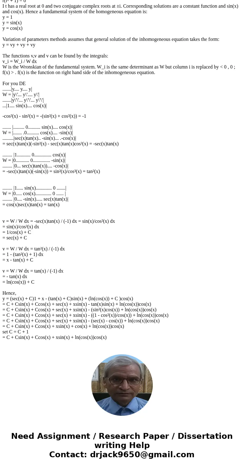 find the general solution to y\'\'\'+y\'=tanx using variation of parameterSolutiony\'\'\' + y\' = 0 That is linear constant coefficient ODE with characteristic  find the general solution to y\'\'\'+y\'=tanx using variation of parameterSolutiony\'\'\' + y\' = 0 That is linear constant coefficient ODE with characteristic