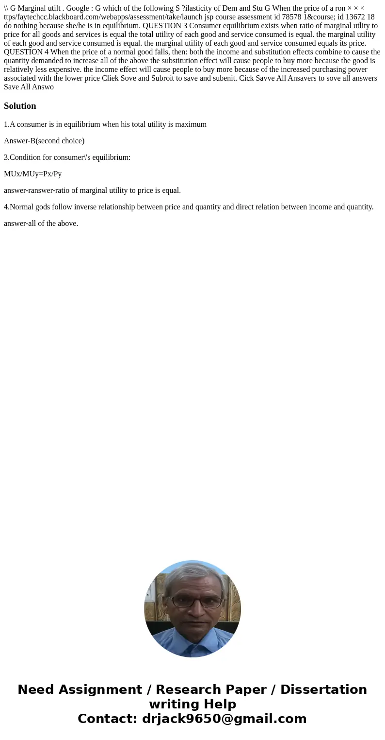 \\ G Marginal utilt . Google : G which of the following S ?ilasticity of Dem and Stu G When the price of a ron × × × ttps/faytechcc.blackboard.com/webapps/asse  \\ G Marginal utilt . Google : G which of the following S ?ilasticity of Dem and Stu G When the price of a ron × × × ttps/faytechcc.blackboard.com/webapps/asse