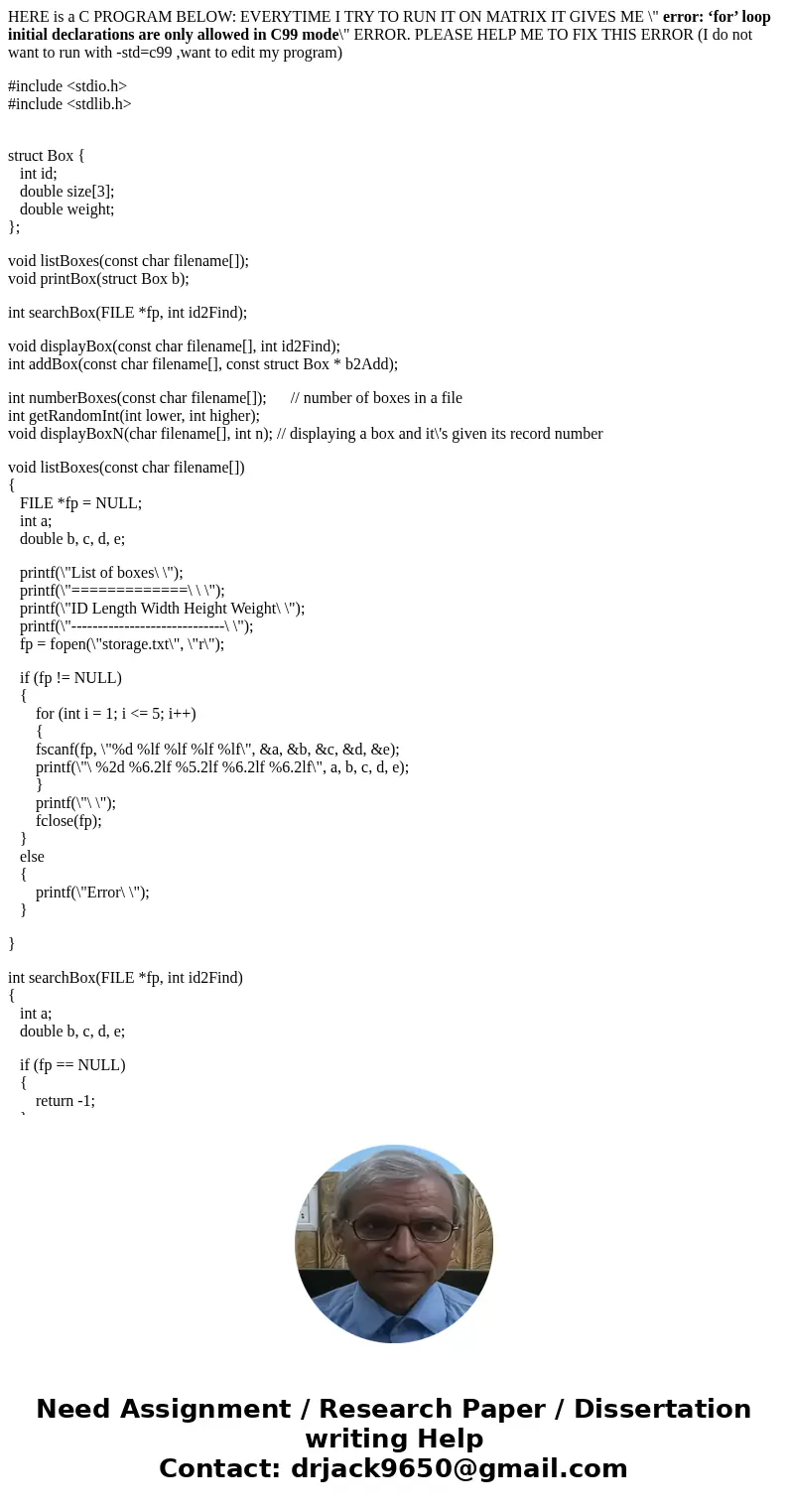 HERE is a C PROGRAM BELOW: EVERYTIME I TRY TO RUN IT ON MATRIX IT GIVES ME \ HERE is a C PROGRAM BELOW: EVERYTIME I TRY TO RUN IT ON MATRIX IT GIVES ME \