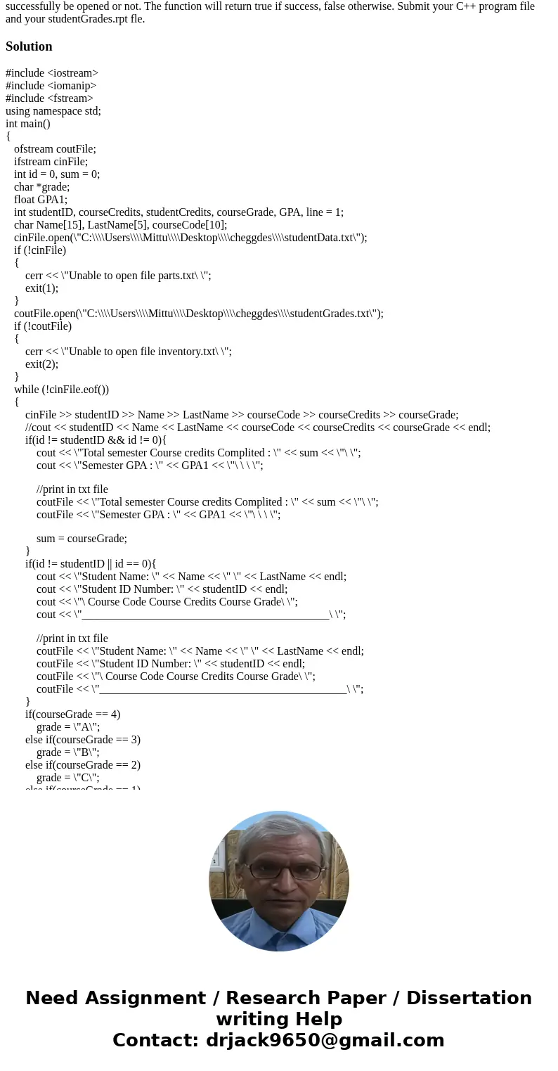 I am writing a C++ program and I am having some trouble getting it to work, this is the assignment: And this is what is in my .txt file: 2333021 BOKOW, R. NS201