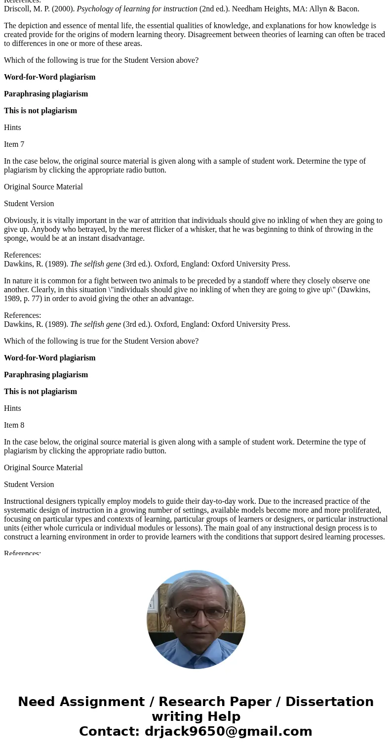 I need to get a 9/10 in order to pass this and I have 40 mins from now to submit it . Please help!!! Item 1 In the case below, the original source material is g I need to get a 9/10 in order to pass this and I have 40 mins from now to submit it . Please help!!! Item 1 In the case below, the original source material is g