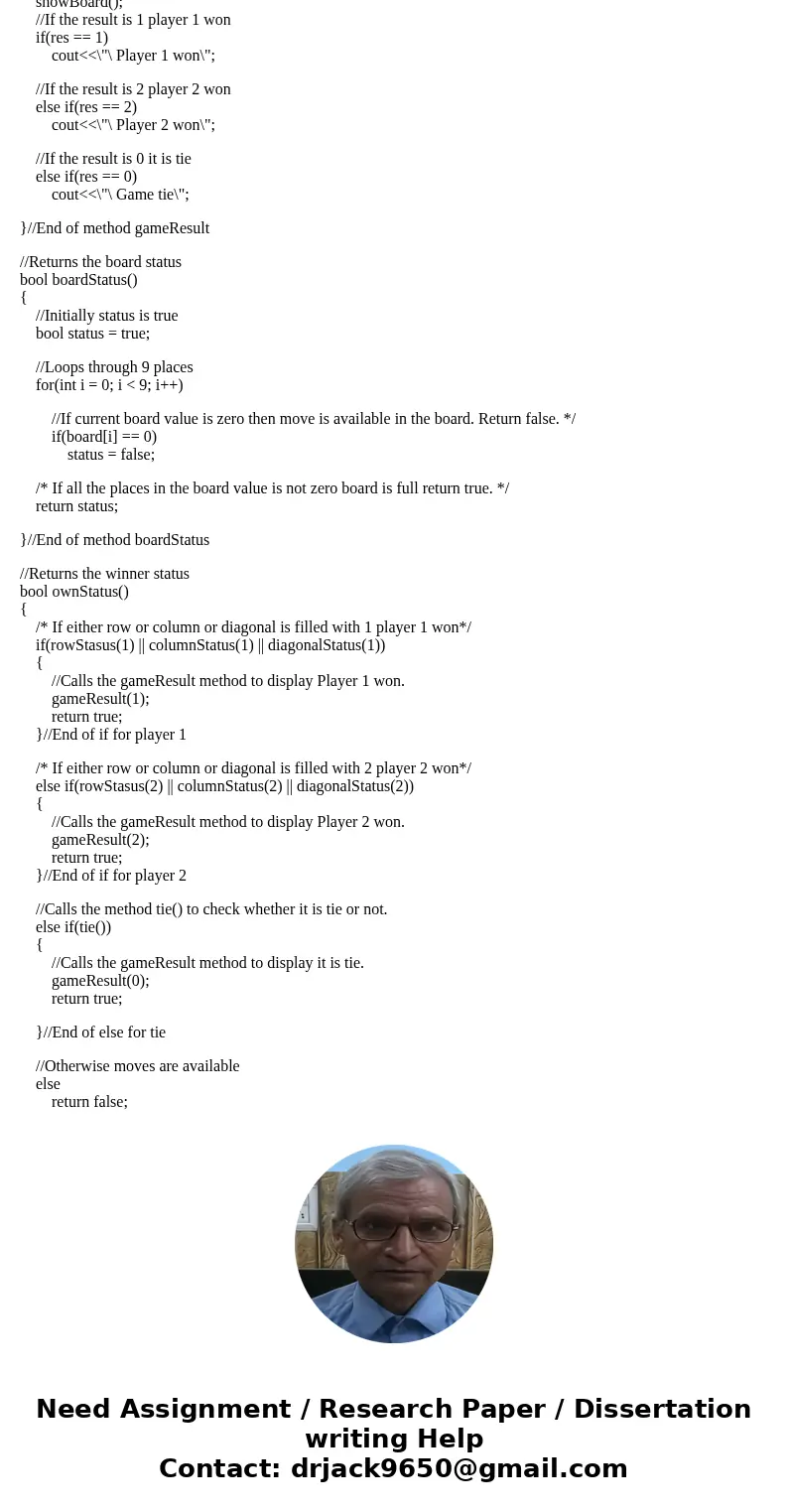 In C++, specify design, and implement a class that can be one player in a game of tic-tac-toe. The constructor should specify whether the object is to be the fi In C++, specify design, and implement a class that can be one player in a game of tic-tac-toe. The constructor should specify whether the object is to be the fi