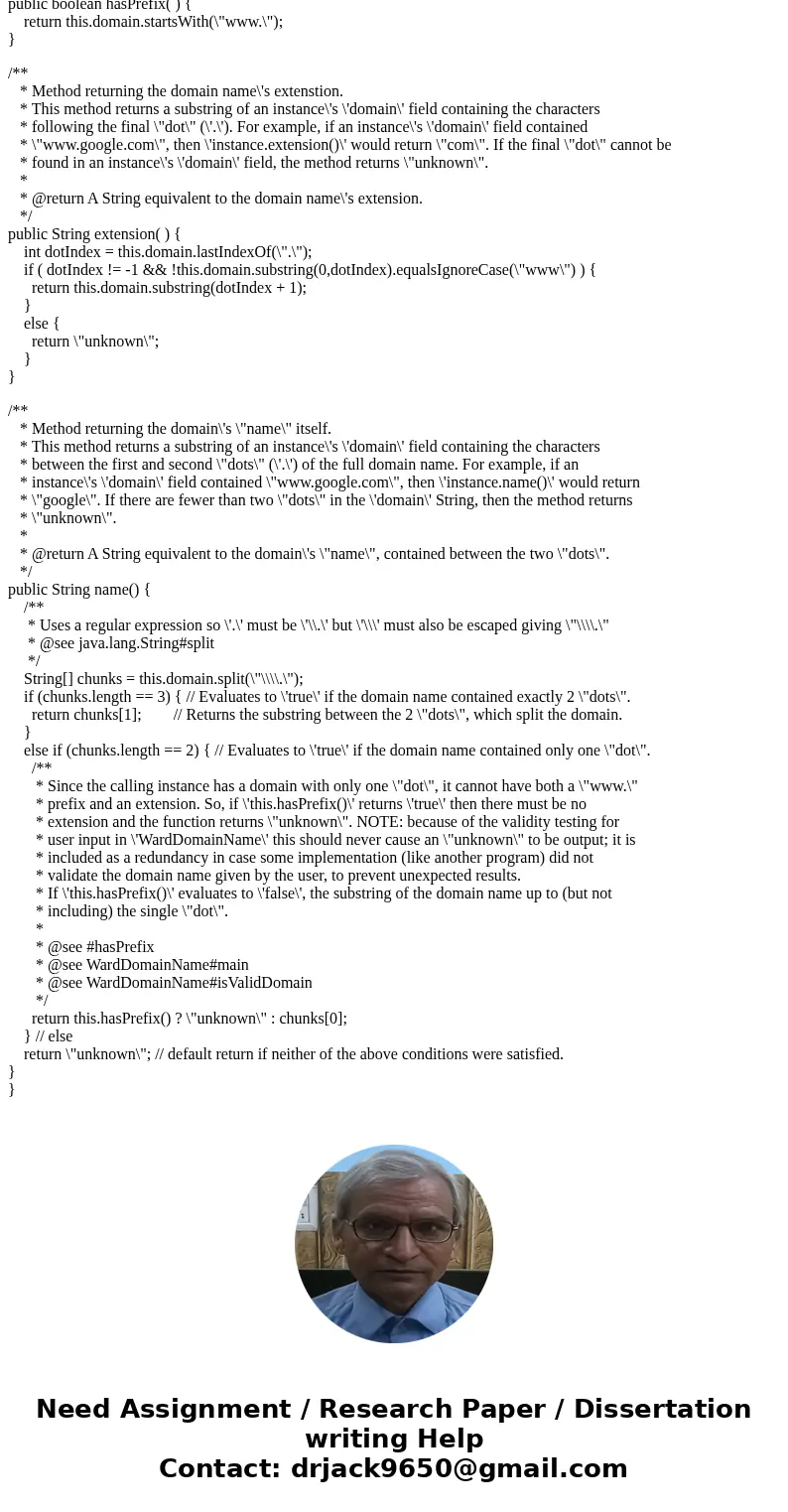 I\'ve finished my program (which I can run) to where I write a DomainName class that encapsulates the concept of a domain name, assuming the name of the domain  I\'ve finished my program (which I can run) to where I write a DomainName class that encapsulates the concept of a domain name, assuming the name of the domain