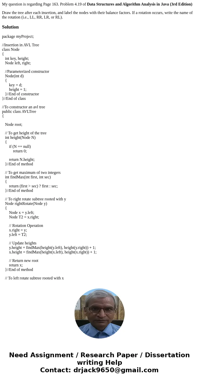 My question is regarding Page 163. Problem 4.19 of Data Structures and Algorithm Analysis in Java (3rd Edition) Draw the tree after each insertion, and label th My question is regarding Page 163. Problem 4.19 of Data Structures and Algorithm Analysis in Java (3rd Edition) Draw the tree after each insertion, and label th