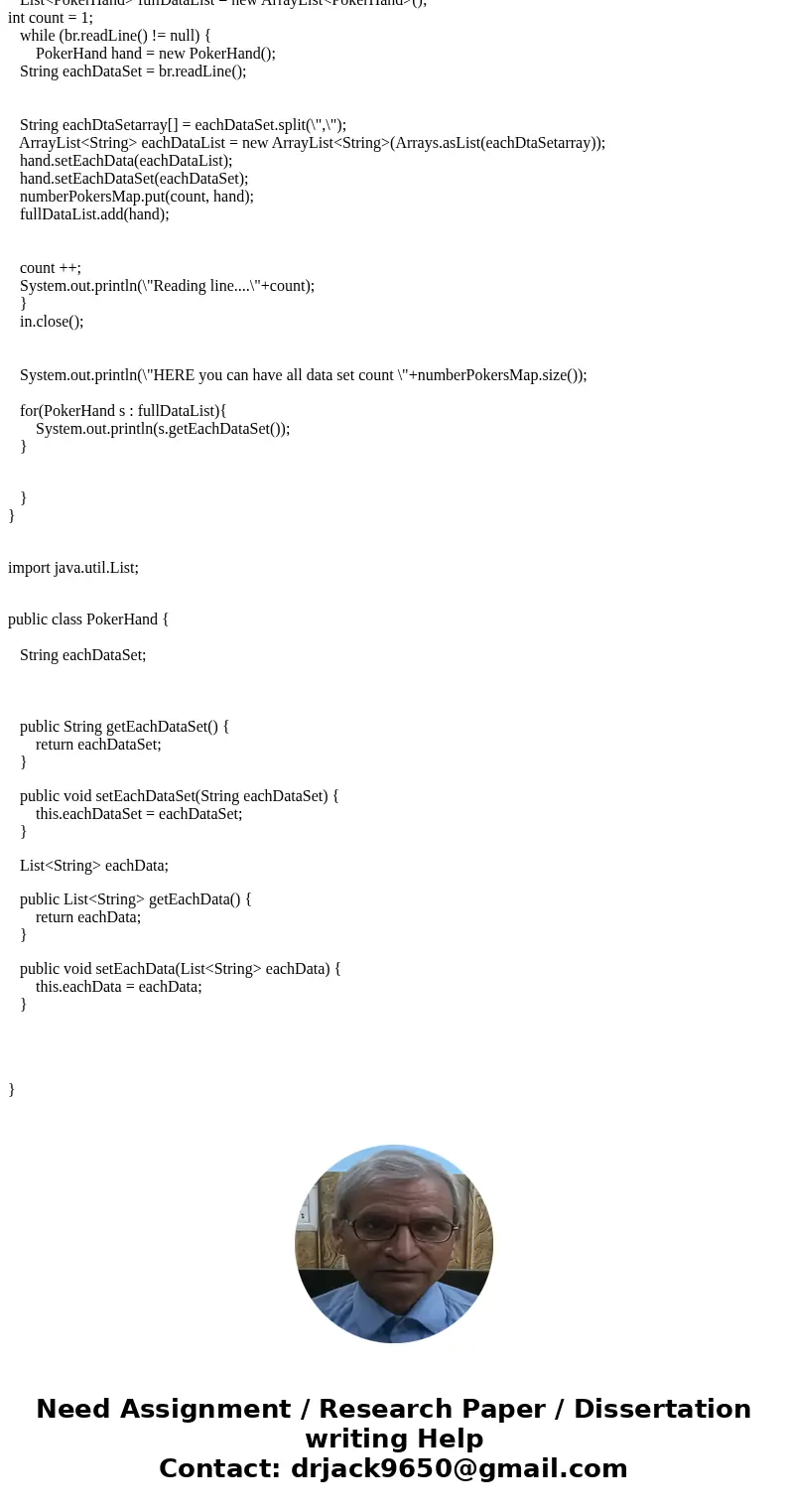 On the following link find a famous dataset, named as the “Poker Hand” dataset: https://archive.ics.uci.edu/ml/datasets/Poker+Hand Create a class that describes On the following link find a famous dataset, named as the “Poker Hand” dataset: https://archive.ics.uci.edu/ml/datasets/Poker+Hand Create a class that describes